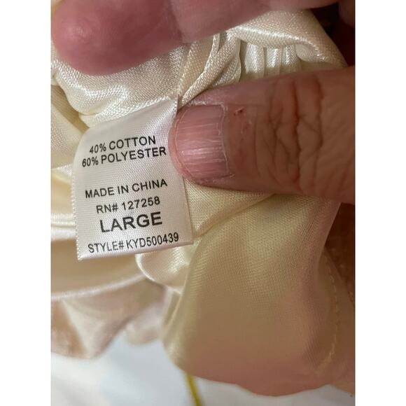 Francesca's Short-Sleeved Beaded Cream Colored Fit & Flare Dress Size Large - Picture 6 of 8